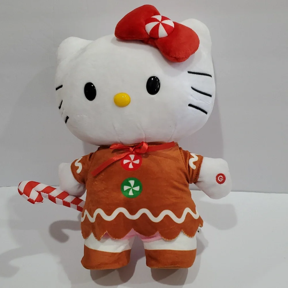 Hello Kitty gingerbread theme musical animated dancing plushie Xmas decor new